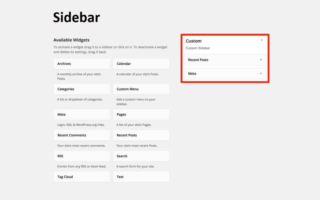 Cómo activar la Sidebar en WordPress: